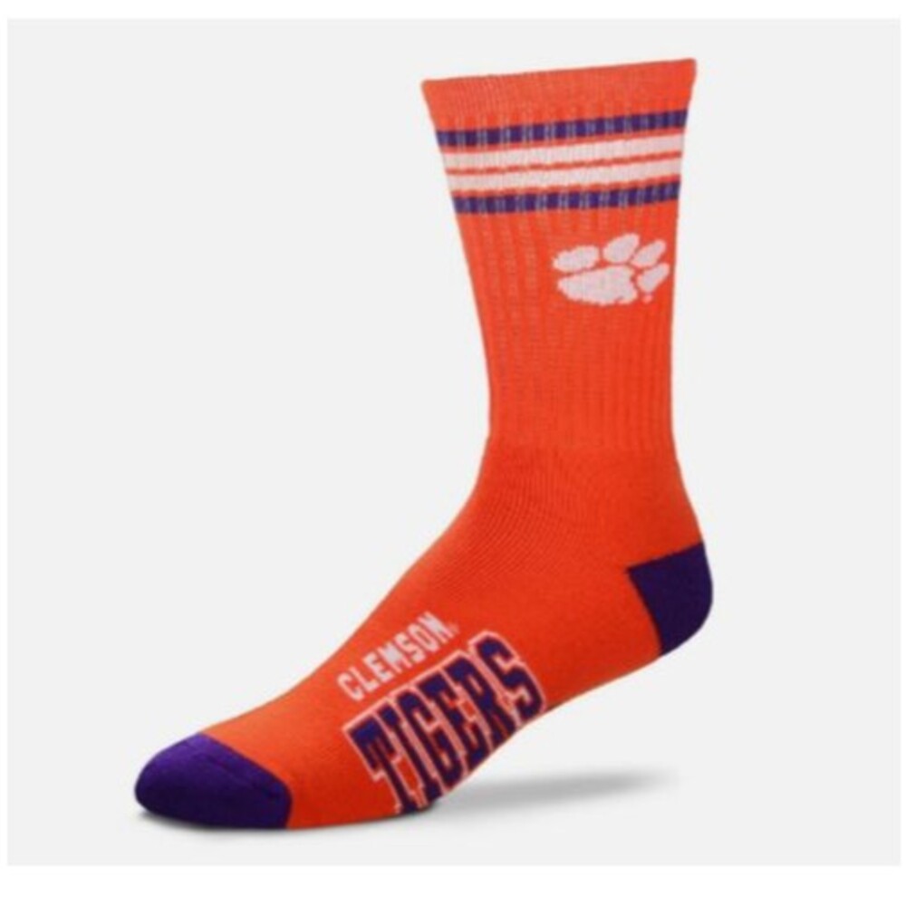 2 pairs Mens NWOT Clemson Tigers Cotton Blend Cushion Sole Crew Socks  sz M/L